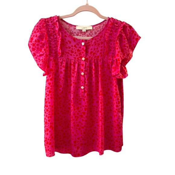 Beautiful LOFT Pink Patterned Blouse - Picture 1 of 5